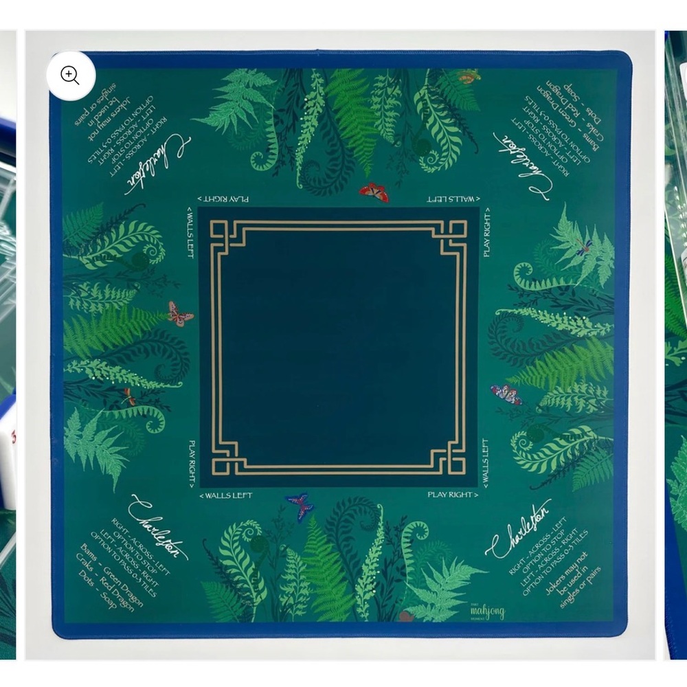 Evergreen Mahjong Mat Green Botanical